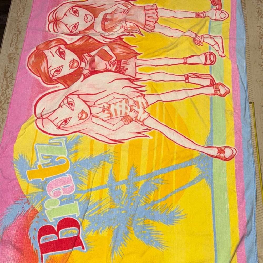Vintage 90’s Bratz Beach Towel 51.5”X28